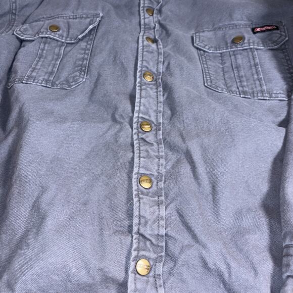 Dickies Hoodie Jacket Men 2XL Blue Workwear Insulated Canvas Enforced Elbows - Picture 3 of 8